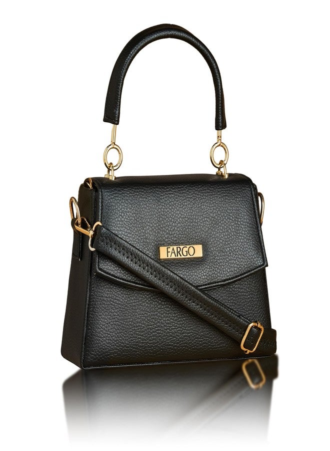 فارجو حقيبة يد صغيرة أنيقة من الجلد النباتي من فارجو، مناسبة للسيدات والفتيات | اللون الأسود - Image 1